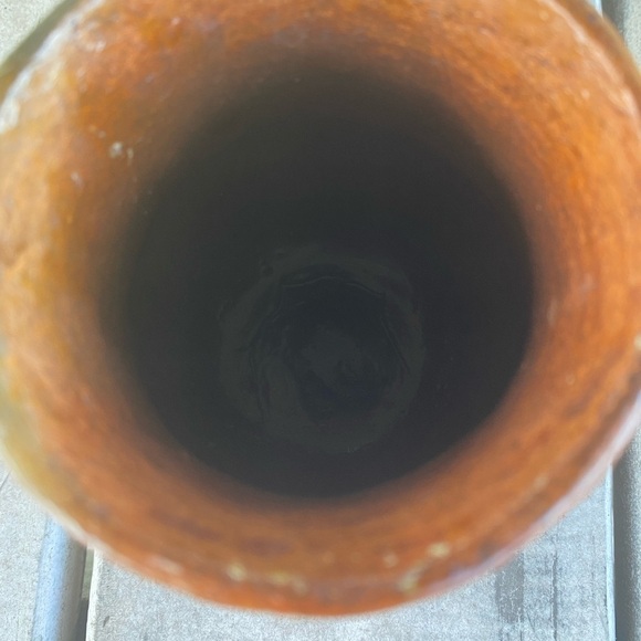 Vintage Navajo Pottery Native American Pinon Pine Pitch Glaze 5”Tall Vase Marked - Picture 10 of 12